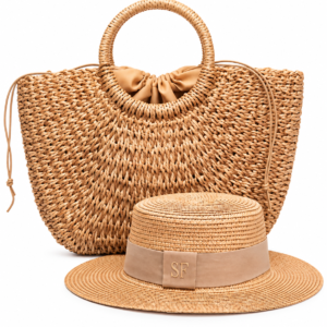 Kit Bolsa Meia Lua + Chapéu Dobrável com Faixa Removível