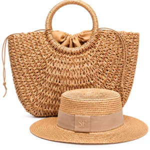 Kit Bolsa Meia Lua + Chapéu Dobrável com Faixa Removível